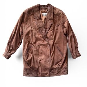 Vintage Leather Warehouse Brown Suede Leather Jacket 3M Thinsulate Women’s M 80s